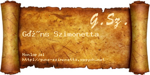 Güns Szimonetta névjegykártya